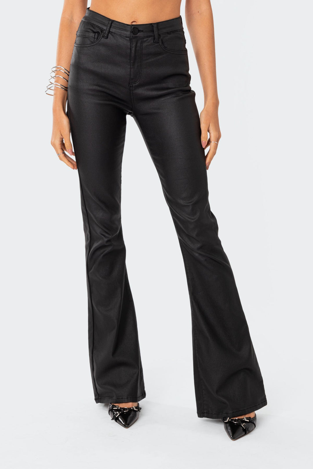 Lara™ - Leather Flare Jeans